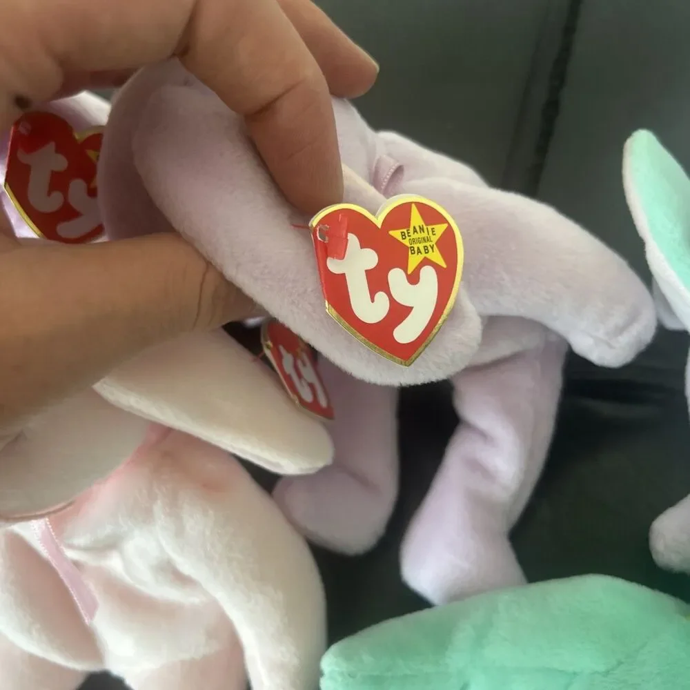 Ty Beanie Babies bunnies Hippie Hoppity Hippity Floppity 1996 Retired Rare